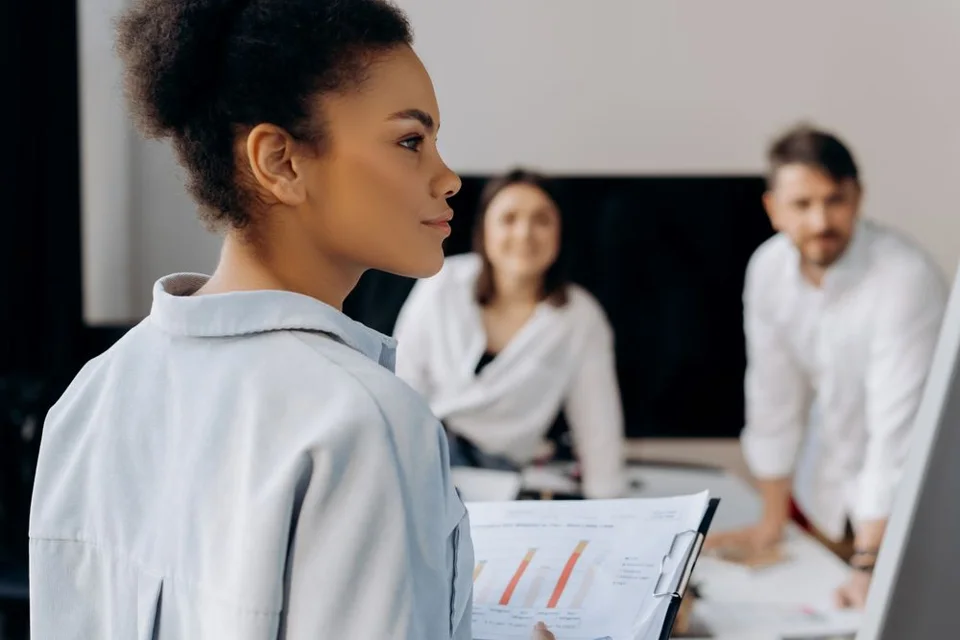 Young professionals collaborating in an office
